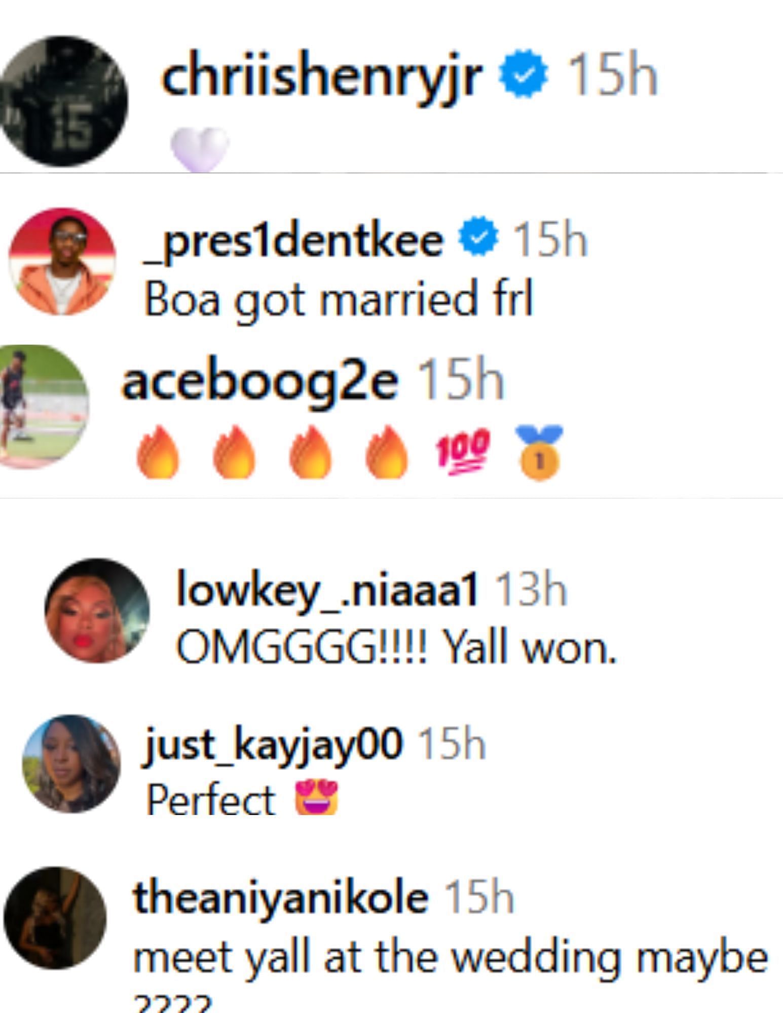 Keelon Russell and Chris Henry Jr. react to Oregon signee Dakorien Moore's extravagant senior prom photos with GF via Instagram.